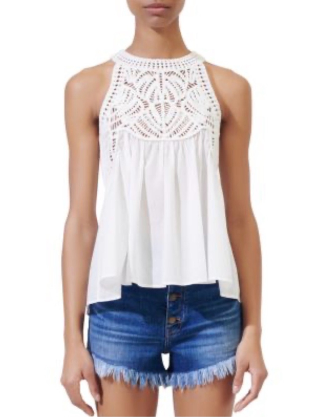 Maje Ibiza Collection Lola White Crochet top size Medium
